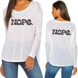 BOUTIQUE* ‘NOPE’ Long‎ Sleeve Graphic Tee